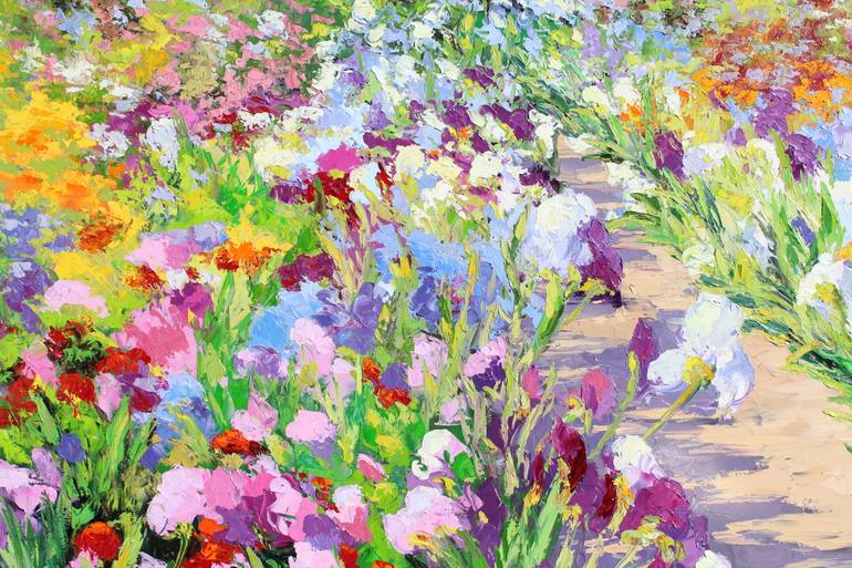 Original Impressionism Garden Painting by Kristen Olson Stone