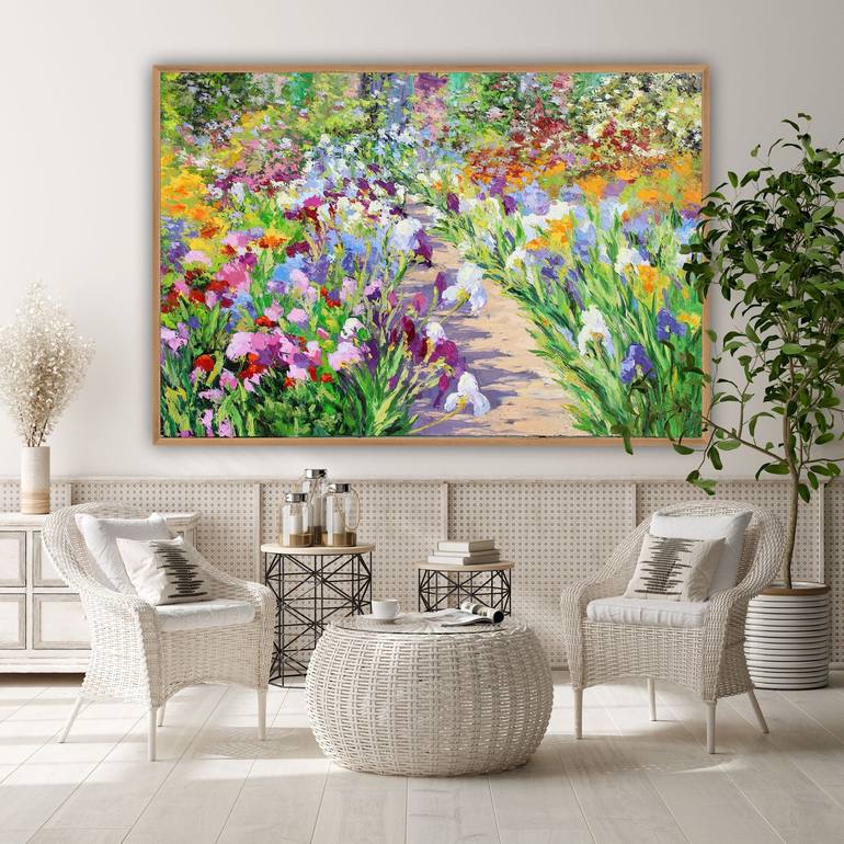 Original Impressionism Garden Painting by Kristen Olson Stone