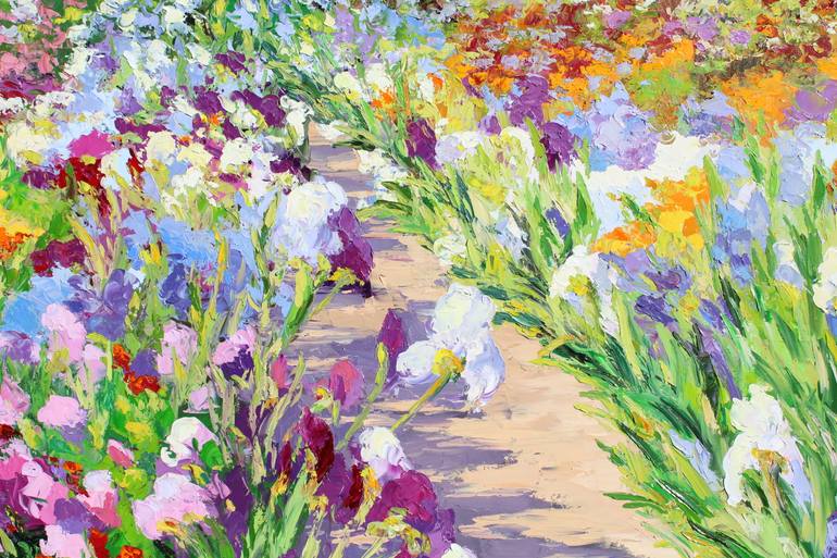 Original Impressionism Garden Painting by Kristen Olson Stone