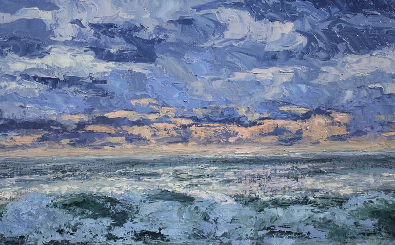 Original Impressionism Beach Painting by Kristen Olson Stone
