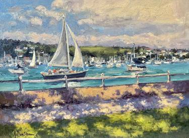 Original Impressionism Sailboat Paintings by Kristen Olson Stone