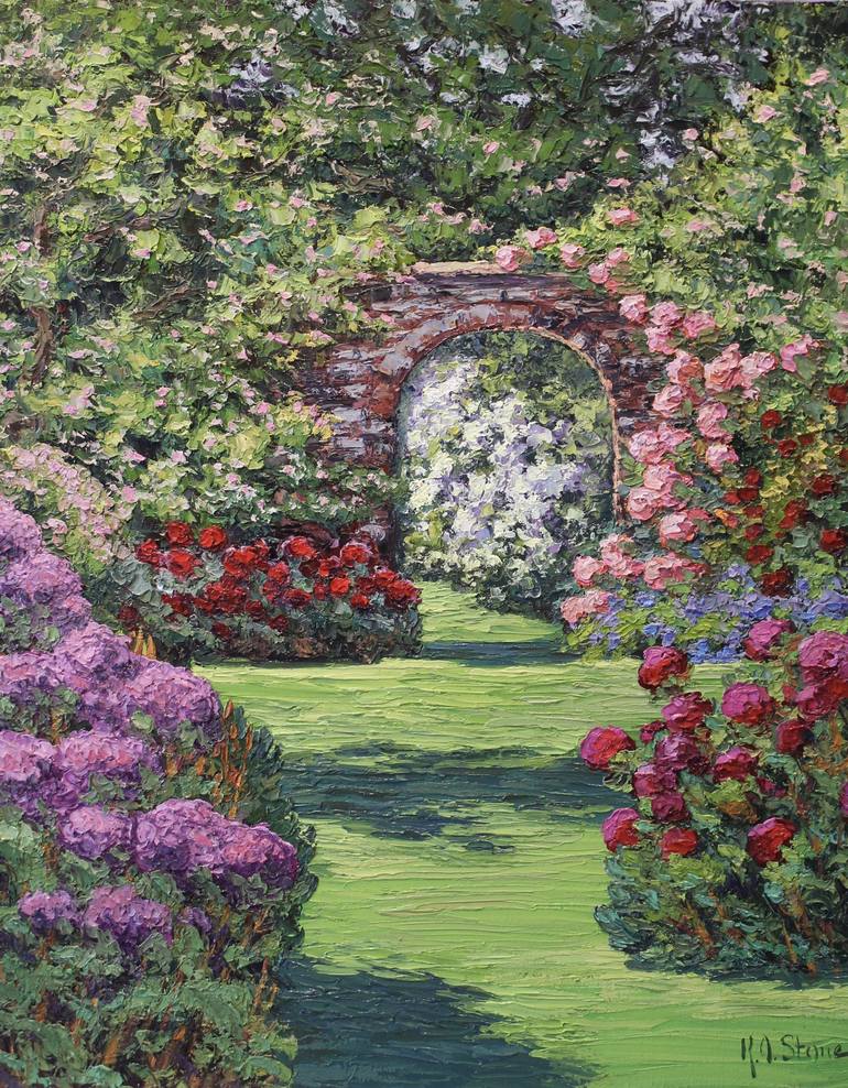 Midsummer Garden Painting by Kristen Olson Stone | Saatchi Art