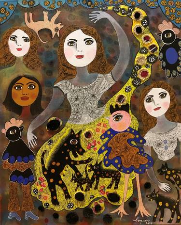 Original Figurative Portrait Painting by Claudine Loquen
