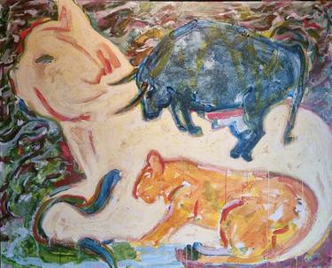 Original Expressionism Animal Paintings by Arnvid Aakre