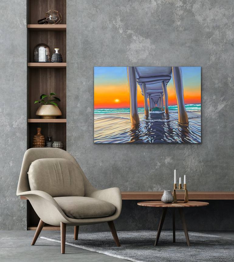 Original Abstract, Post-impressionism, Contemporary, Landscape Beach Painting by Grant Pecoff