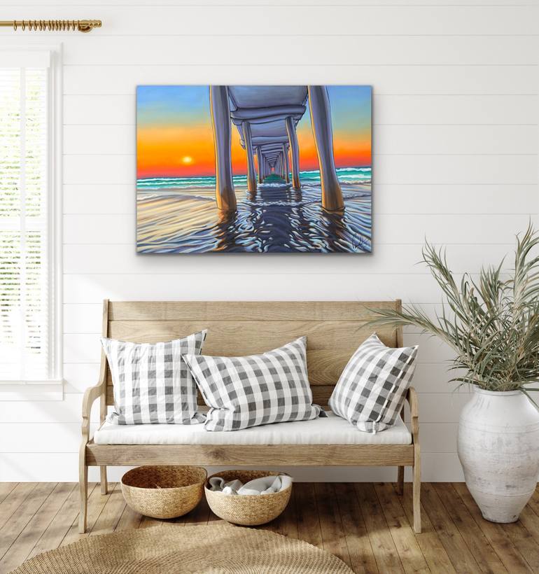 Original Abstract, Post-impressionism, Contemporary, Landscape Beach Painting by Grant Pecoff