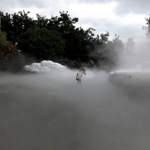 Collection road in the fog