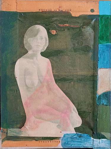 Original Figurative Nude Mixed Media by frederic charcot