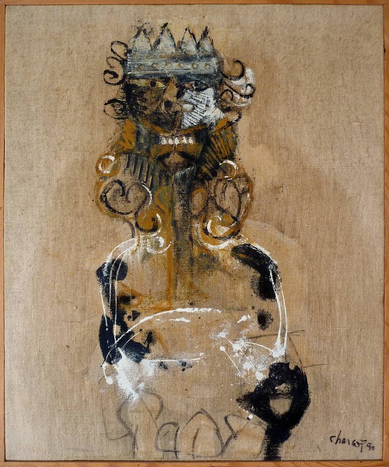 Original Abstract Expressionism People Painting by Frederic Charcot