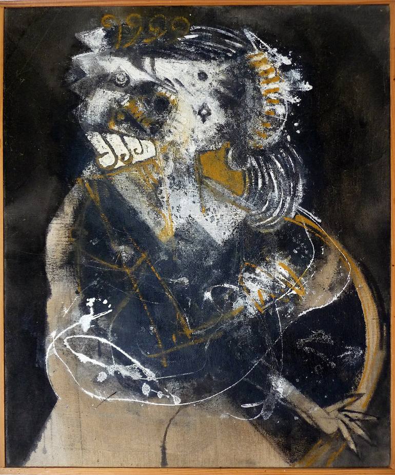 Original Abstract Expressionism People Painting by Frederic Charcot