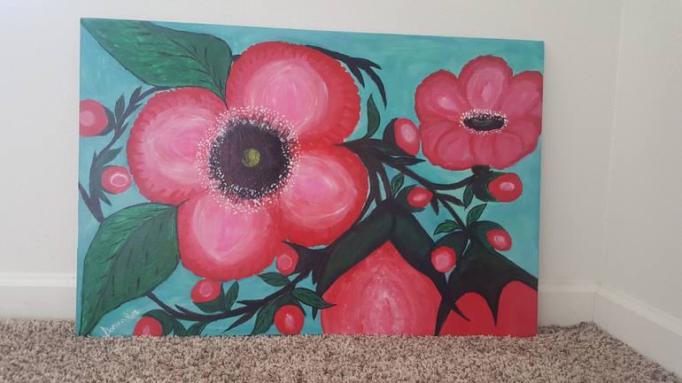 Original Illustration Floral Painting by Dorina Daniel