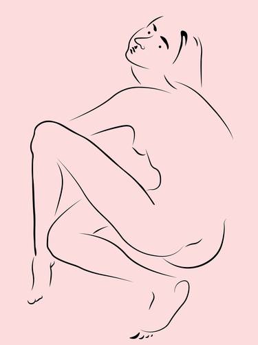 Original Nude Drawing by Maria Kazanets