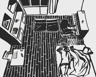 Print of Interiors Drawings by Maria Kazanets