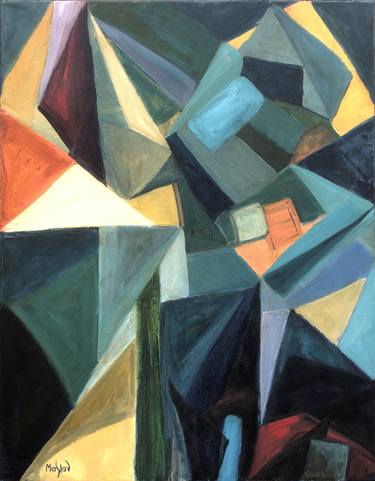 Original Cubism Abstract Paintings by Nikolay Maslov