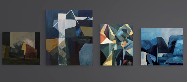 Original Cubism Abstract Painting by Nikolay Maslov