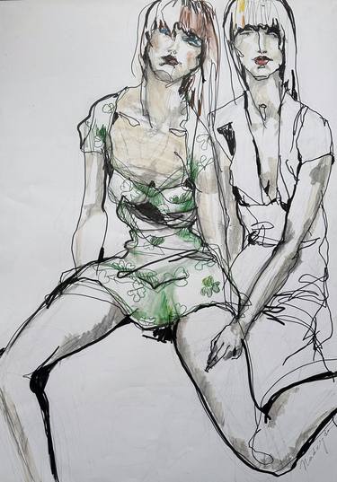 Print of Women Drawings by Nadja Solovieva