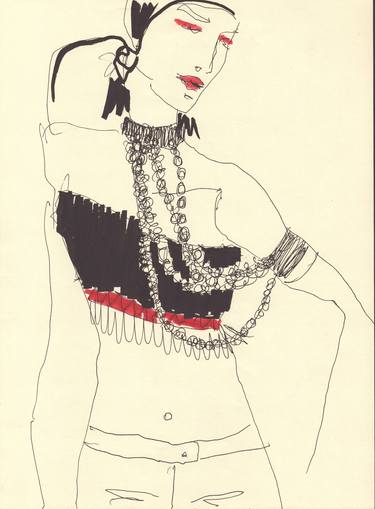 Original Figurative Women Drawing by Nadja Solovieva