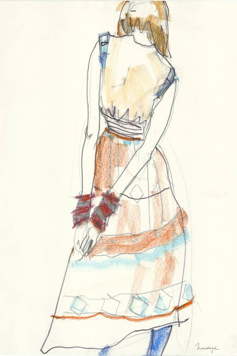Model in a dress - Print