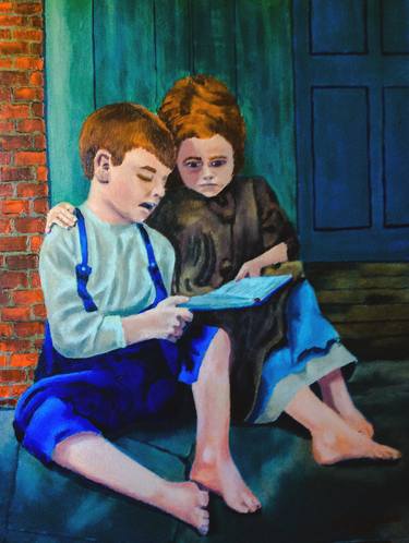Original Figurative Children Paintings by Cecil Williams