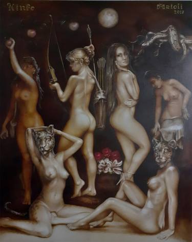 Original Surrealism Nude Paintings by Michele Maioli