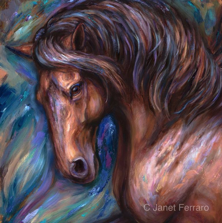 Original Figurative Horse Painting by Janet Ferraro