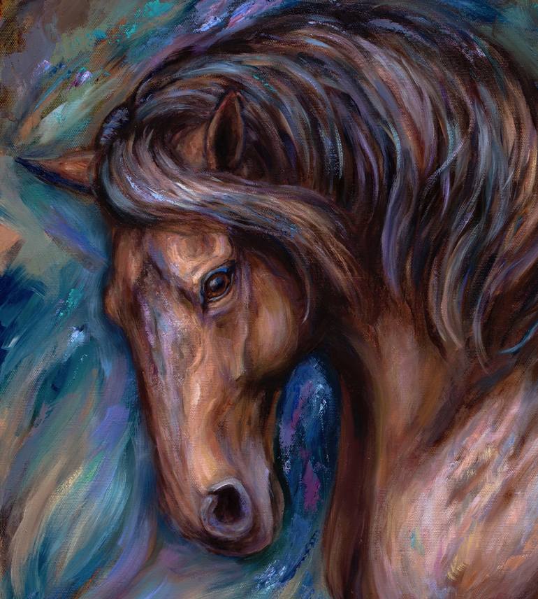 Original Figurative Horse Painting by Janet Ferraro