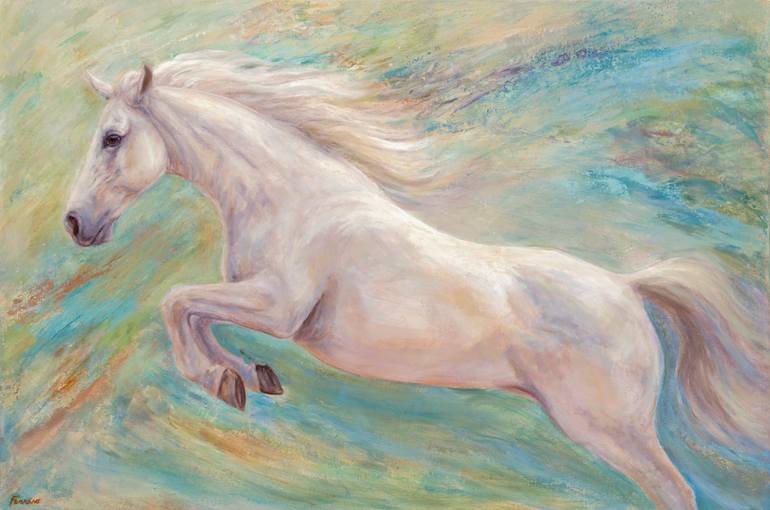 Original Figurative Horse Painting by Janet Ferraro