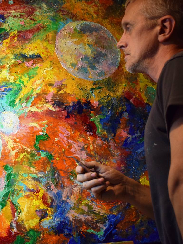 Original Abstract Expressionism Abstract Painting by Sergei Sonera