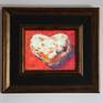 Give your sweetheart the painting of a heart-shaped jelly donut. It will melt his or her heart!

The painting is framed, ready to hang. Perfect for gifting or your own collecting bug!

The painting is framed in a beautiful black/antique gold wooden frame. The framed size is 7.5" x 8.5".

Oil on oil-primed linen on board. The painting is mounted on gatorboard (a lightweight archival board) with archival glue.