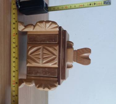 Rectangular shaped sculpted wood box thumb