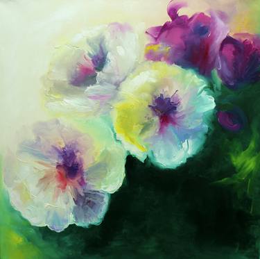 Flower oil painting on canvas Original thumb