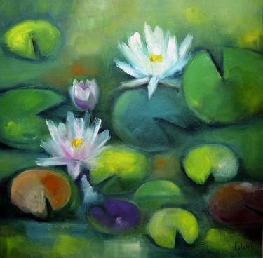 Water lilies oil painting thumb