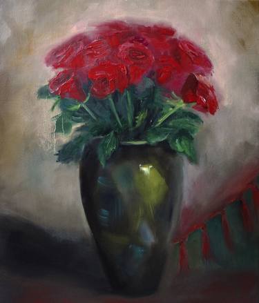 Roses painting original Oil painting thumb