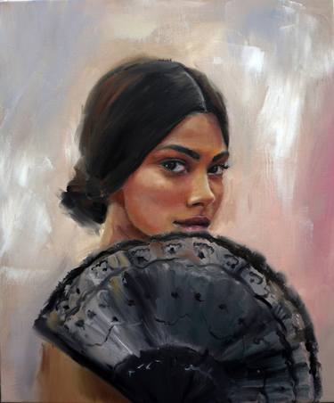 Woman Portrait oil painting Canvas Art Fine art painting thumb