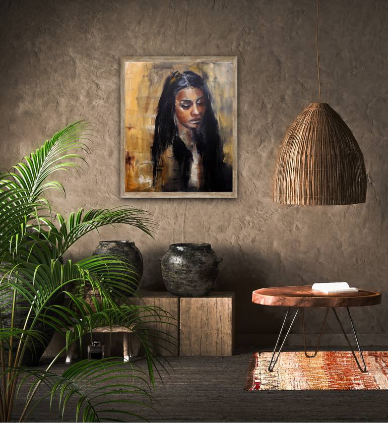 Original Abstract Women Painting by Anna Lubchik