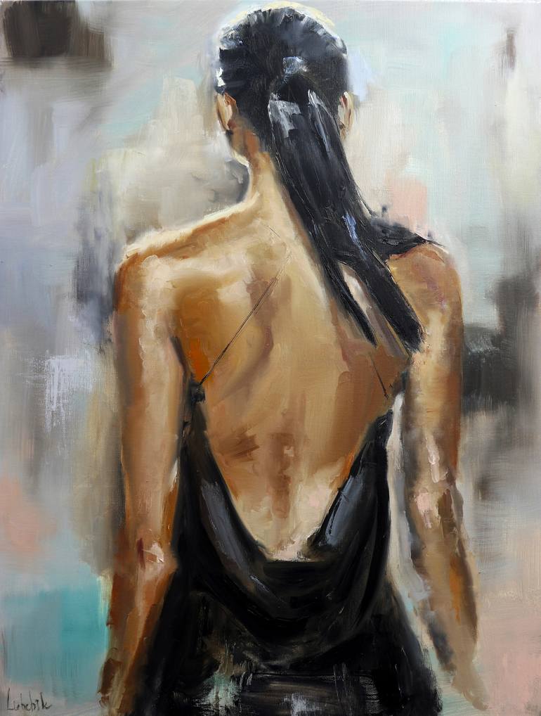 Painting Woman Back Portrait oil painting Canvas Art Modern