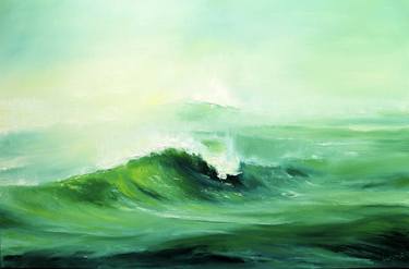 Seascape oil painting original  Ocean Wave thumb