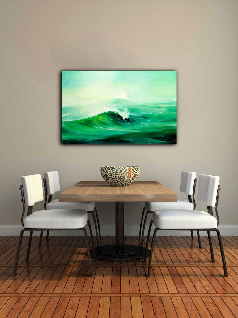Original Abstract Expressionism Seascape Painting by Anna Lubchik