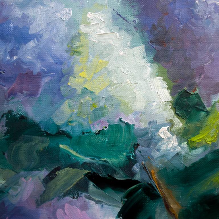 Original Abstract Floral Painting by Anna Lubchik