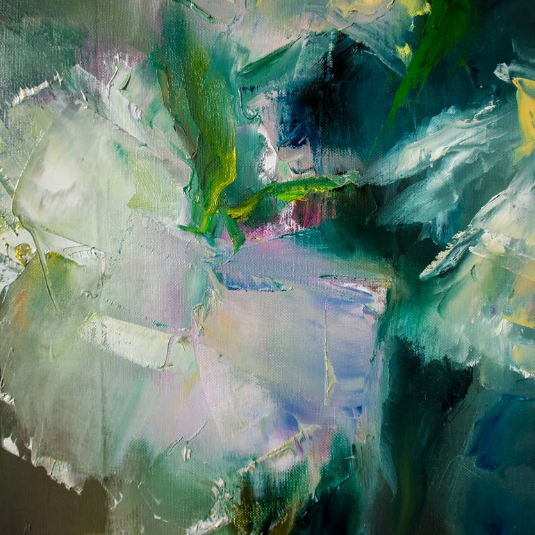 Original Abstract Floral Painting by Anna Lubchik