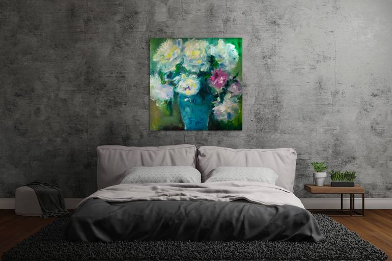 Original Abstract Floral Painting by Anna Lubchik