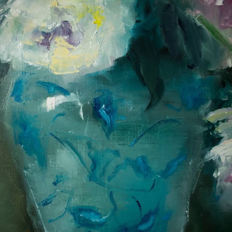 Original Abstract Floral Painting by Anna Lubchik