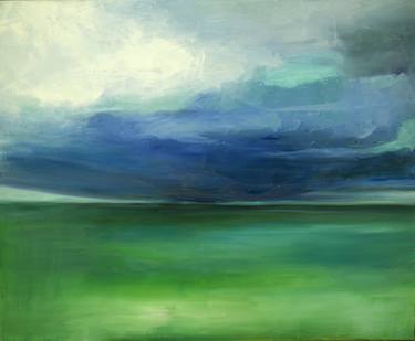 Abstract seascape Storm clouds painting thumb