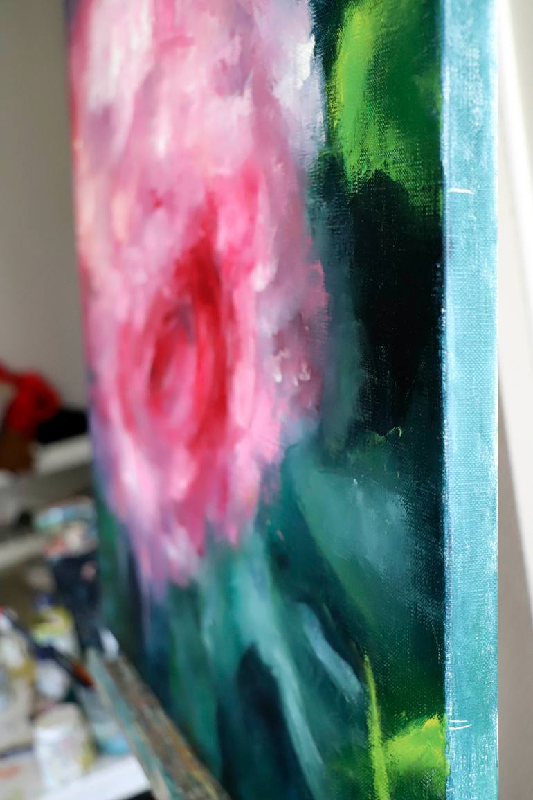 Original Abstract Floral Painting by Anna Lubchik
