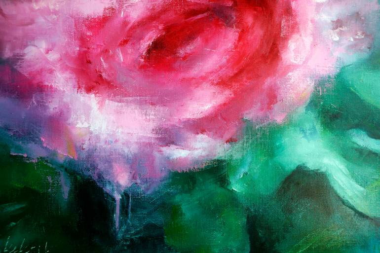 Original Abstract Floral Painting by Anna Lubchik