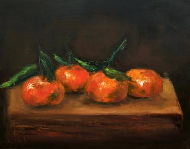 Clementines painting, Kitchen wall art, Tangerines Still life, Mandarin thumb