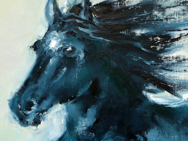 Original Abstract Horse Painting by Anna Lubchik