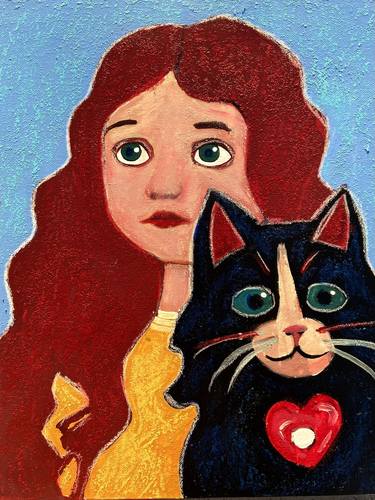 Folktale Girl with Cat thumb