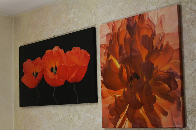 Original Fine Art Floral Painting by Andris Melngalvis