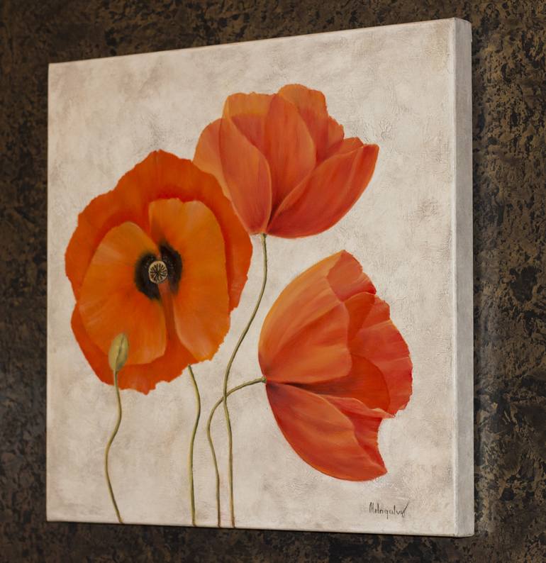 Original Realism Floral Painting by Andris Melngalvis